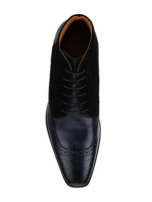 navy Leather low ankle boots - 15616465 - Standard Image - 2