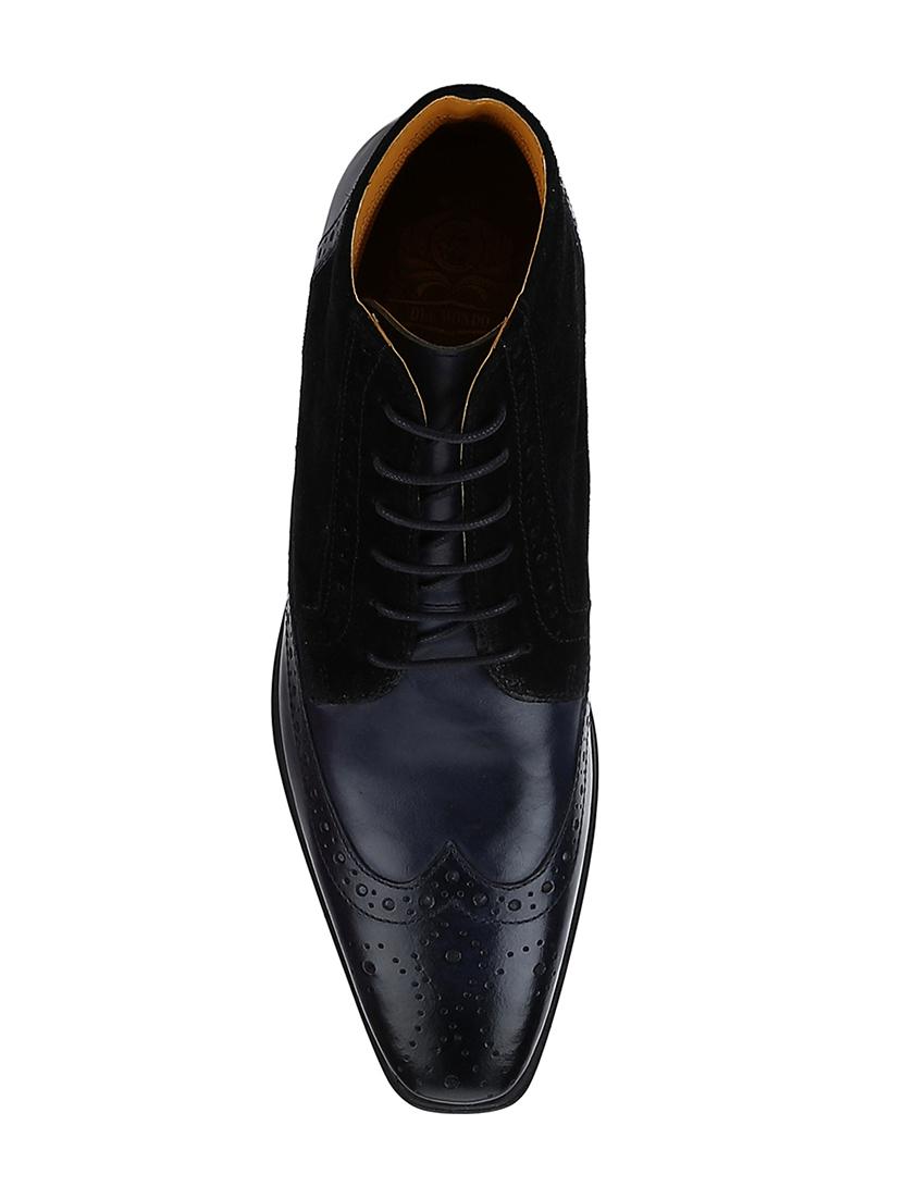 navy Leather low ankle boots - 15616465 - Zoom Image - 2
