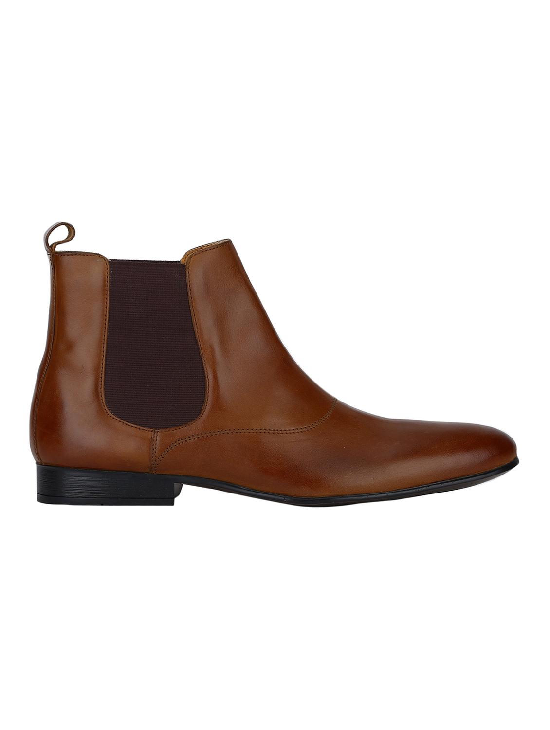 tan Leather slip on boots - 15616466 - Zoom Image - 2