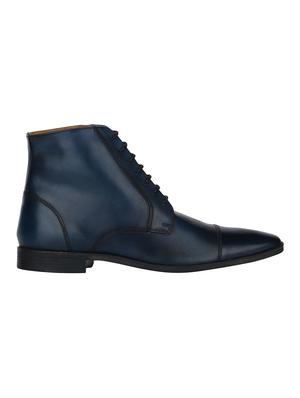 navy Leather high ankle boots - 15616473 - Standard Image - 2