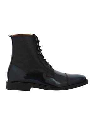 navy Leather high ankle boots - 15616479 - Standard Image - 2