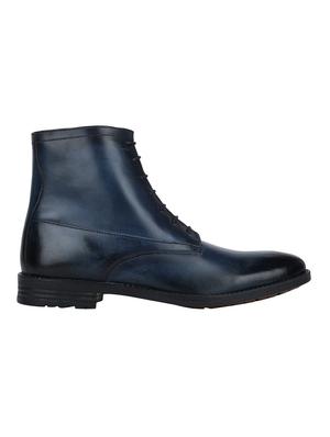 navy Leather high ankle boots - 15616488 - Standard Image - 2
