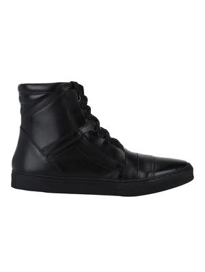 black Leather lace up sneakers - 15616500 - Standard Image - 2