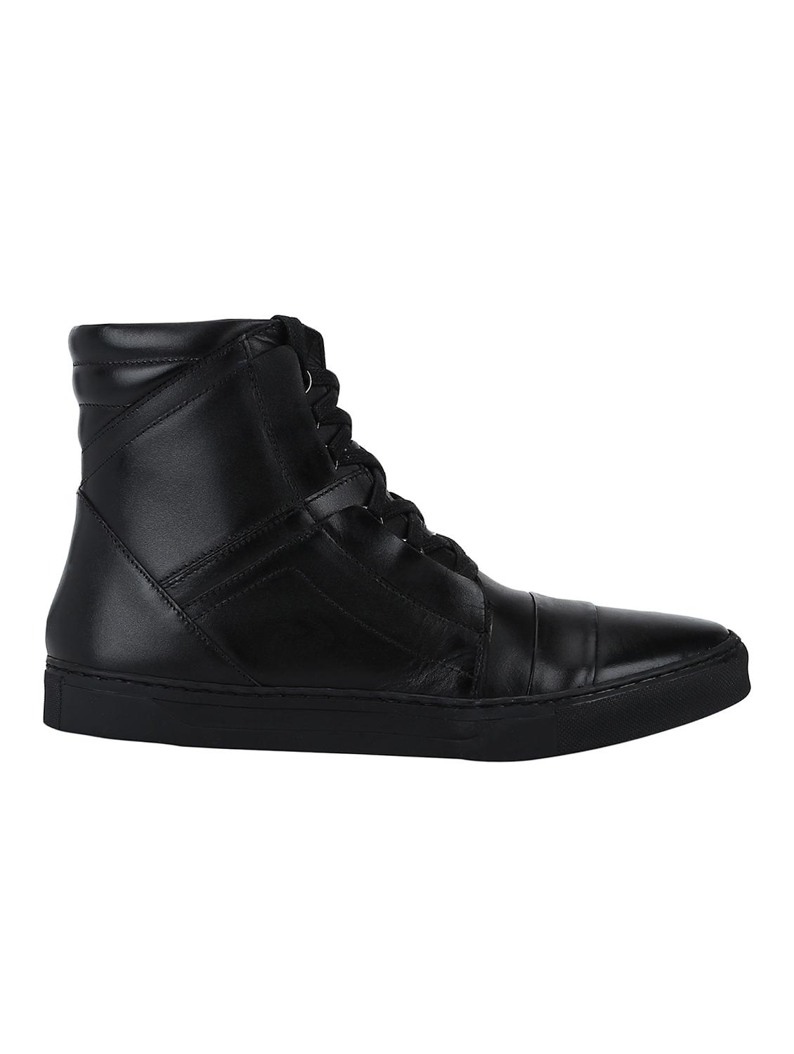 black Leather lace up sneakers - 15616500 - Zoom Image - 2