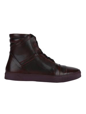 brown Leather lace up sneakers - 15616503 - Standard Image - 2