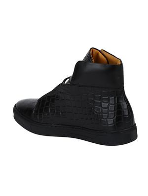 black Leather lace up sneakers - 15616508 - Standard Image - 2