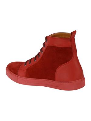 red Suede lace up sneakers - 15616511 - Standard Image - 2