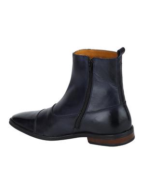 navy Leather slip on boots - 15616515 - Standard Image - 2