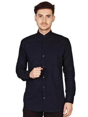 navy blue cotton casual shirt - 15616553 - Standard Image - 2