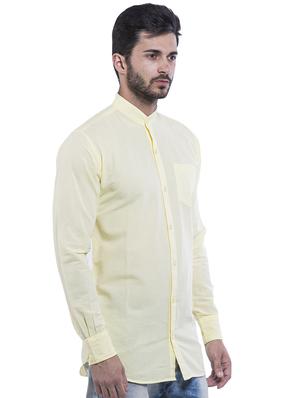 yellow cotton casual shirt - 15616555 - Standard Image - 2