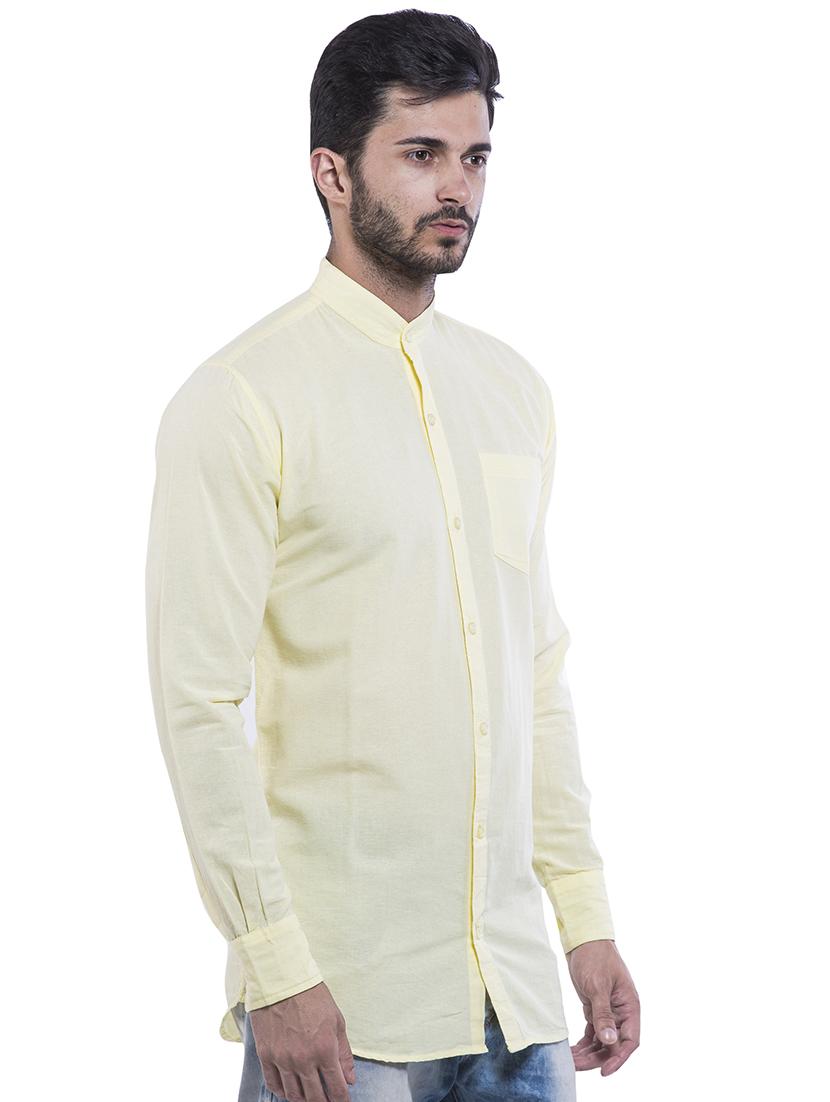 yellow cotton casual shirt - 15616555 - Zoom Image - 2