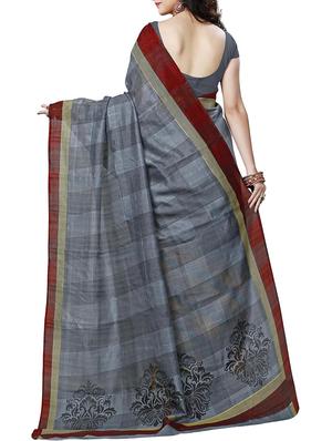 half & half checkered bhagalpuri saree with blouse - 15616575 - Standard Image - 2
