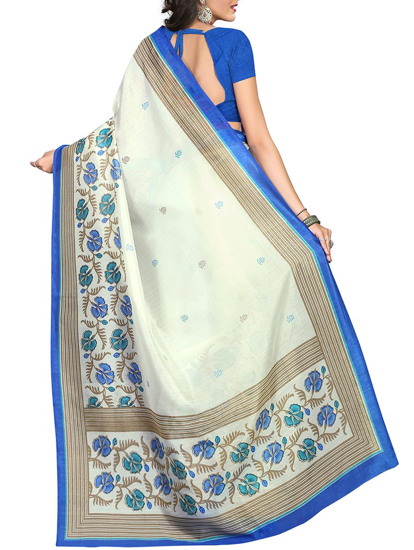 floral printed bhagalpuri saree with blouse - 15616577 - Zoom Image - 2