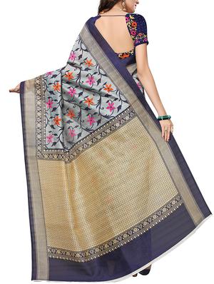 floral printed bhagalpuri saree with blouse - 15616583 - Standard Image - 2