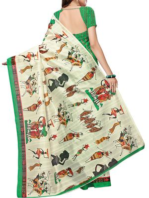 warli printed bhagalpuri saree with blouse - 15616588 - Standard Image - 2