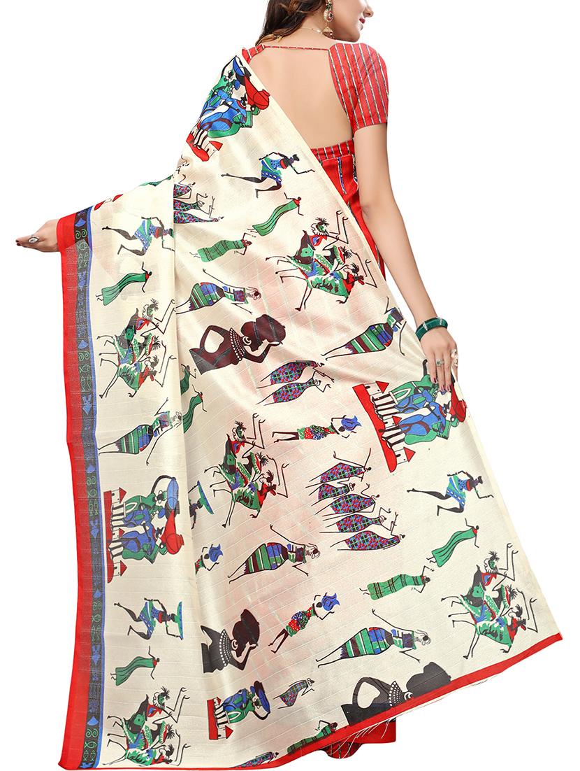 warli printed bhagalpuri saree with blouse - 15616589 - Zoom Image - 2