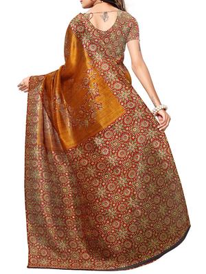 kalamkari printed bhagalpuri saree with blouse - 15616595 - Standard Image - 2