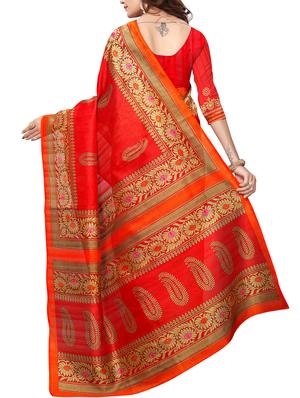 floral border bhagalpuri saree with blouse - 15616603 - Standard Image - 2
