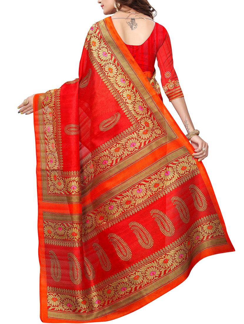 floral border bhagalpuri saree with blouse - 15616603 - Zoom Image - 2