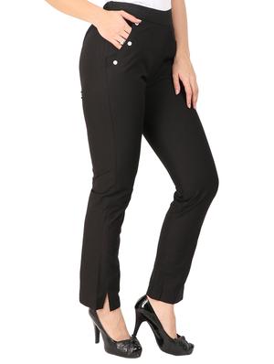 high waist flat front trouser - 15616734 - Standard Image - 2