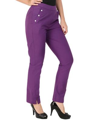high waist flat front trouser - 15616744 - Standard Image - 2