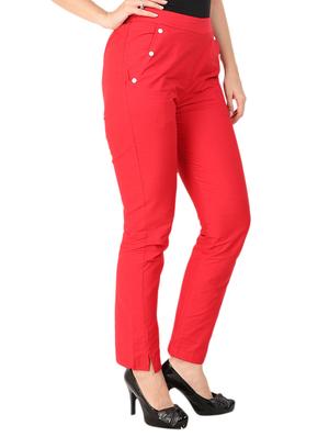 mid waist flat front trouser - 15616745 - Standard Image - 2
