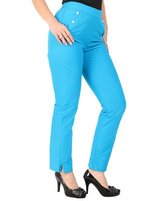 mid waist flat front trouser - 15616748 - Standard Image - 2