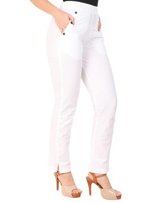 high waist flat front trouser - 15616749 - Standard Image - 2