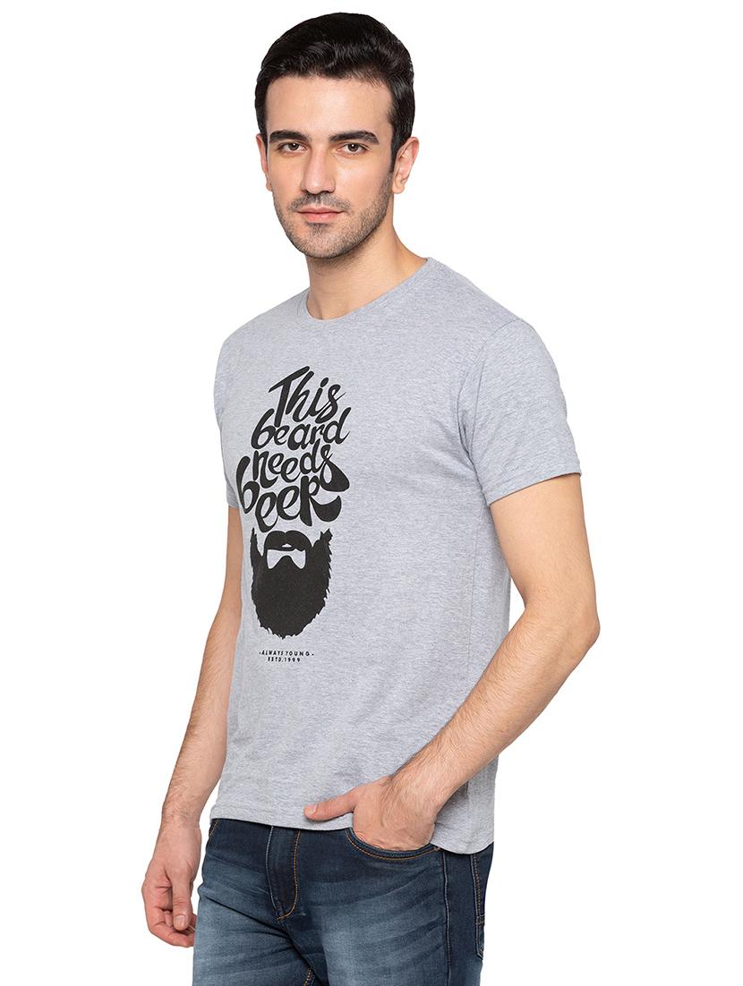 grey cotton chest print tshirt - 15616813 - Zoom Image - 2