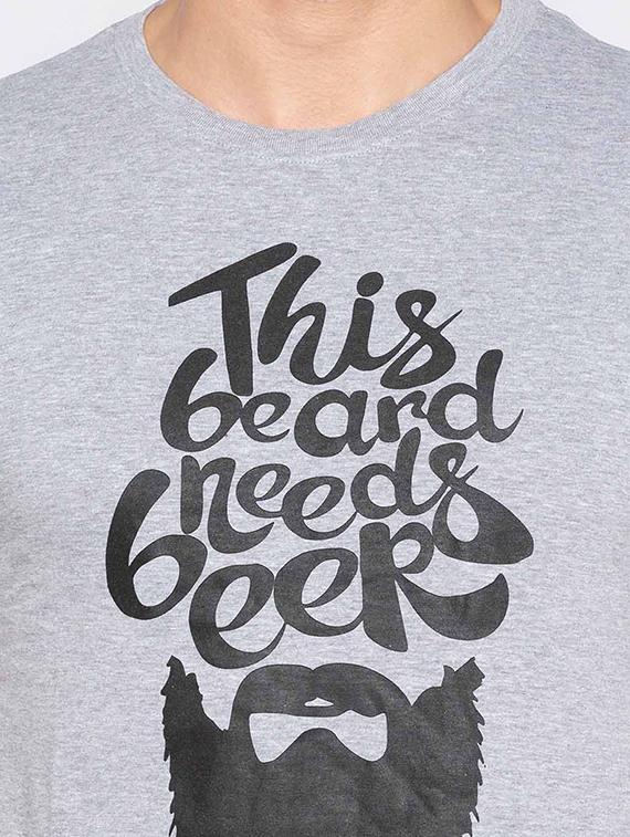 grey cotton chest print tshirt - 15616813 - Zoom Image - 5