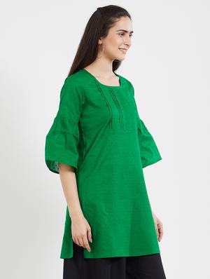 Dobby straight kurti - 15619533 - Standard Image - 2
