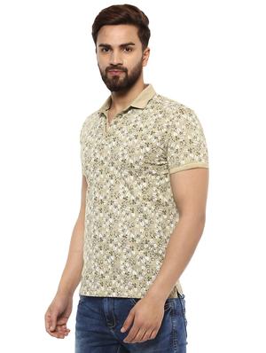 beige cotton all over print t-shirt - 15619668 - Standard Image - 2