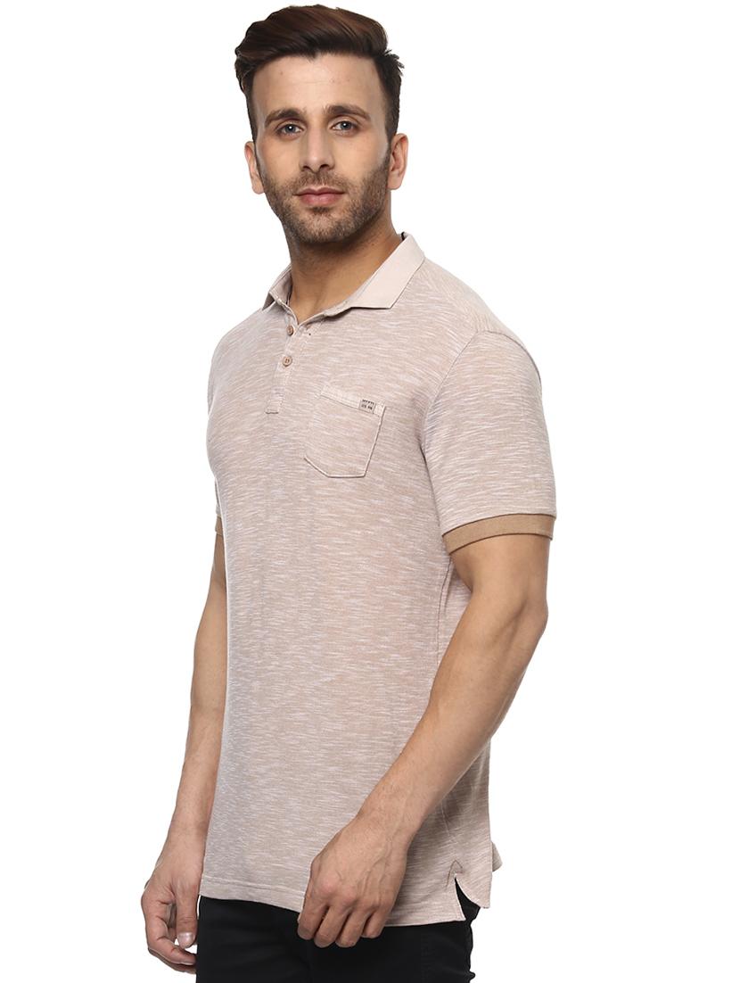 beige cotton pocket t-shirt - 15619669 - Zoom Image - 2