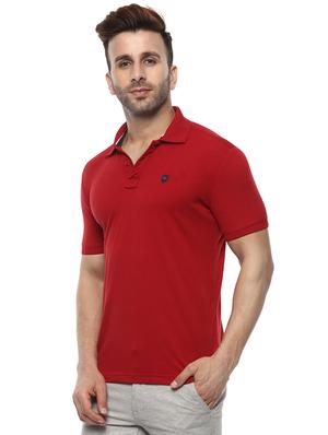red cotton polo t-shirt - 15619676 - Standard Image - 2