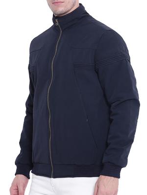 navy blue nylon casual jacket - 15619871 - Standard Image - 2