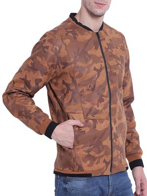 brown nylon casual jacket - 15619879 - Standard Image - 2