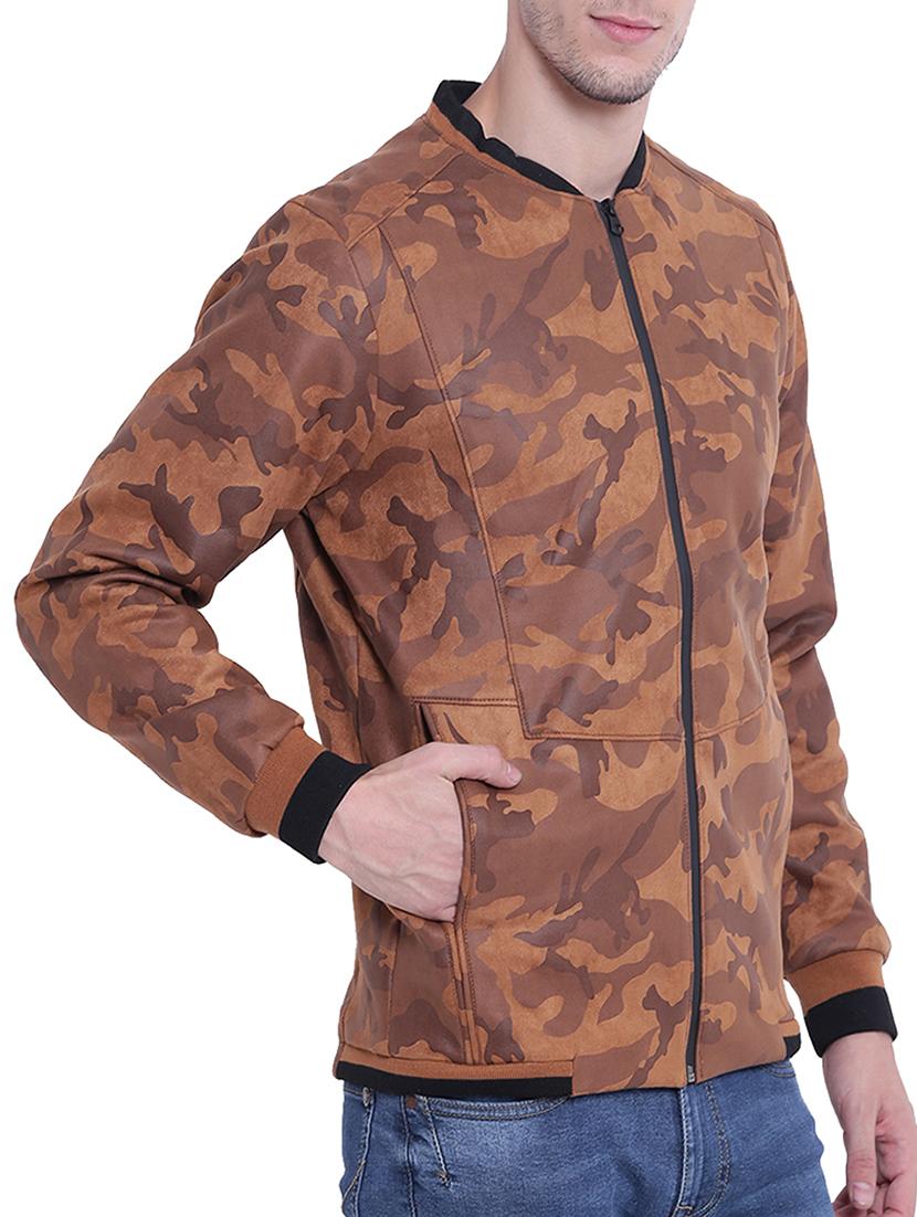 brown nylon casual jacket - 15619879 - Zoom Image - 2