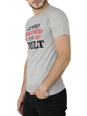 grey cotton chest print t-shirt - 15619912 - Standard Image - 2