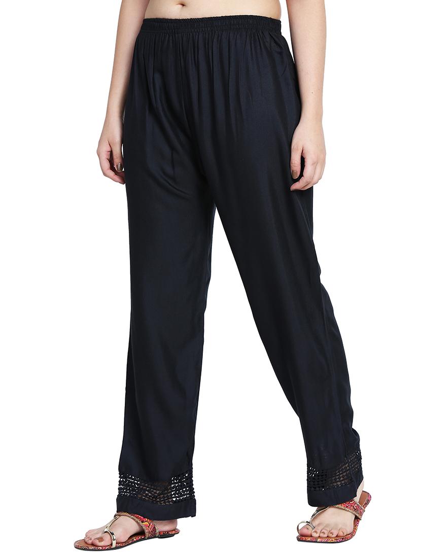 Lace insert solid palazzo - 15619991 - Zoom Image - 2
