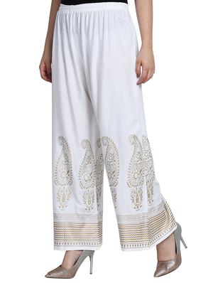 Foil printed flared palazzo - 15620002 - Standard Image - 2