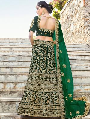 Gold zari embroidered flared lehenga - 15620209 - Standard Image - 2