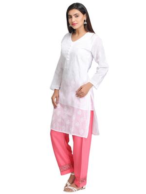 Chikankari straight kurta - 15620241 - Standard Image - 2