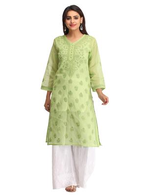 Chikankari straight kurta - 15620242 - Standard Image - 2