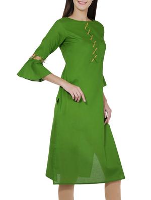 Straight criss-cross bell sleeves kurta - 15620258 - Standard Image - 2