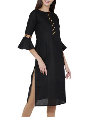Straight criss-cross bell sleeves kurta - 15620260 - Standard Image - 2