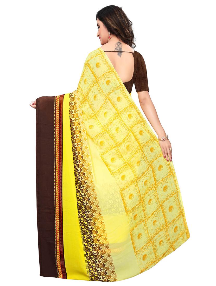 Contrast bordered geometrical saree with blouse - 15620319 - Zoom Image - 2