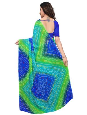 Bandhani printed saree with blouse - 15620324 - Standard Image - 2