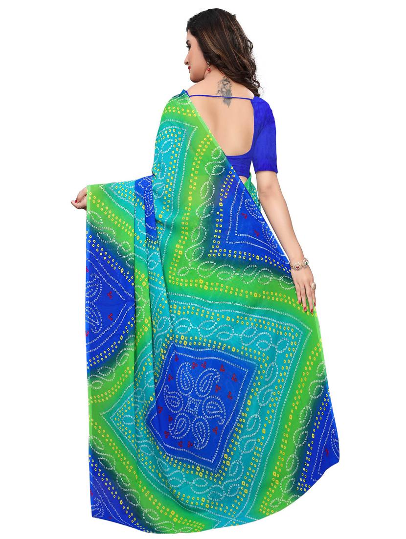 Bandhani printed saree with blouse - 15620324 - Zoom Image - 2