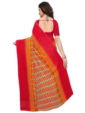 Geometrical printed saree with blouse - 15620325 - Standard Image - 2