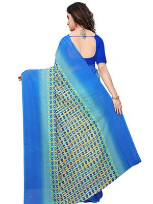 Geometrical printed saree with blouse - 15620326 - Standard Image - 2